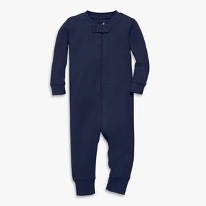 Primary The Organic Zip Romper in Navy 6-9 Months zip up pajama footless